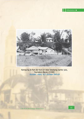 Kampung di Fort de Kock di Latar Belakang Kantor Pos, Sumatera Barat 1930