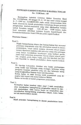 Instruksi Gubenur Militer Sumatera Tengah