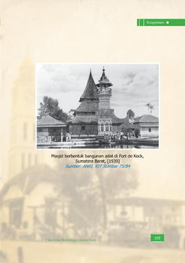 Mesjid Berbentuk Bangunan Adat di Fort de Kock, Sumatera Barat, 1930