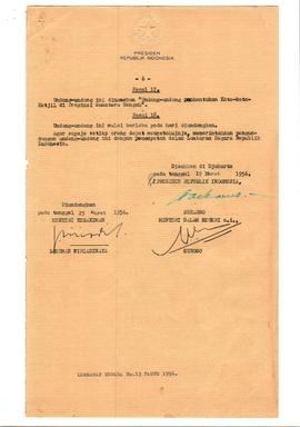 Lembar 6 : UU No. 8 Tahun 1956 Tentang Pembentukan Daerah Otonomi.