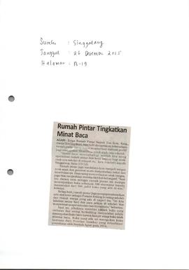 Kliping Koran Tanggal 26 Desember 2015, Singgalang, Halaman B-19