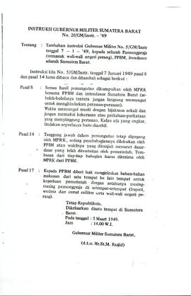 Instruksi Gubernur Militer Sumatera Barat
