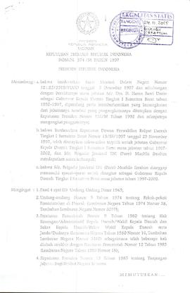 Salinan Keputusan Presiden RI No. 374 /M Tahun 1997