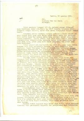 Surat tanggal 26 Djuli 1961