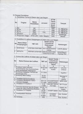 Daftar Riwayat Hidup Drs. H. Khairul (lembar 2)