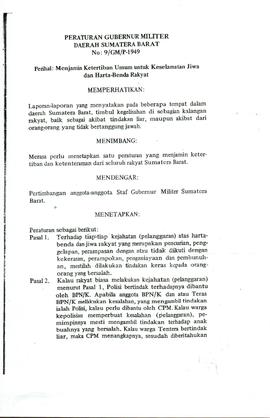 Peraturan Gubernur Militer Daerah Sumatera Barat