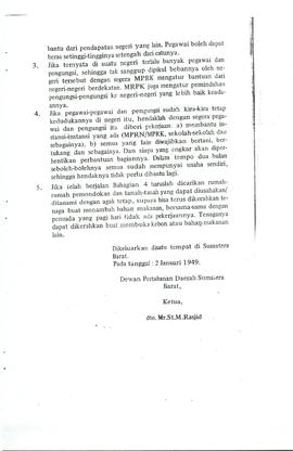 Instruksi Dewan Pertahanan Daerah Sumatera Barat