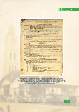 Fragmen (halaman awal) Rancangan Undang-Undang Pembentukan Propinsi Sumatera Tengah, 8 Nopember 1948