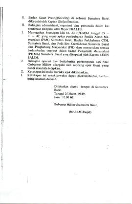 Ketetapan Gubernur Militer Sumatera Barat