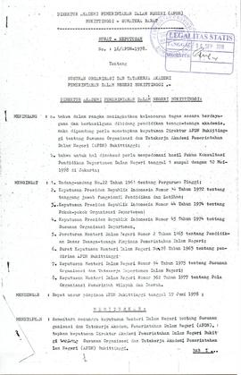 Lembar 1 : SK Susunan Organisasi Dan Tata APDN Bukittinggi Tahun1978