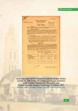 Surat Keputusan Perdana Menteri RI (Kabinet Perdana Menteri Juanda) No. 668.57/Keu.OT