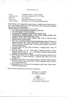 Daftar Biodata Tk. h. Muhammad Ali Basjah