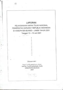 Laporan Napak Tilas Nasional PDRI tahun 2001